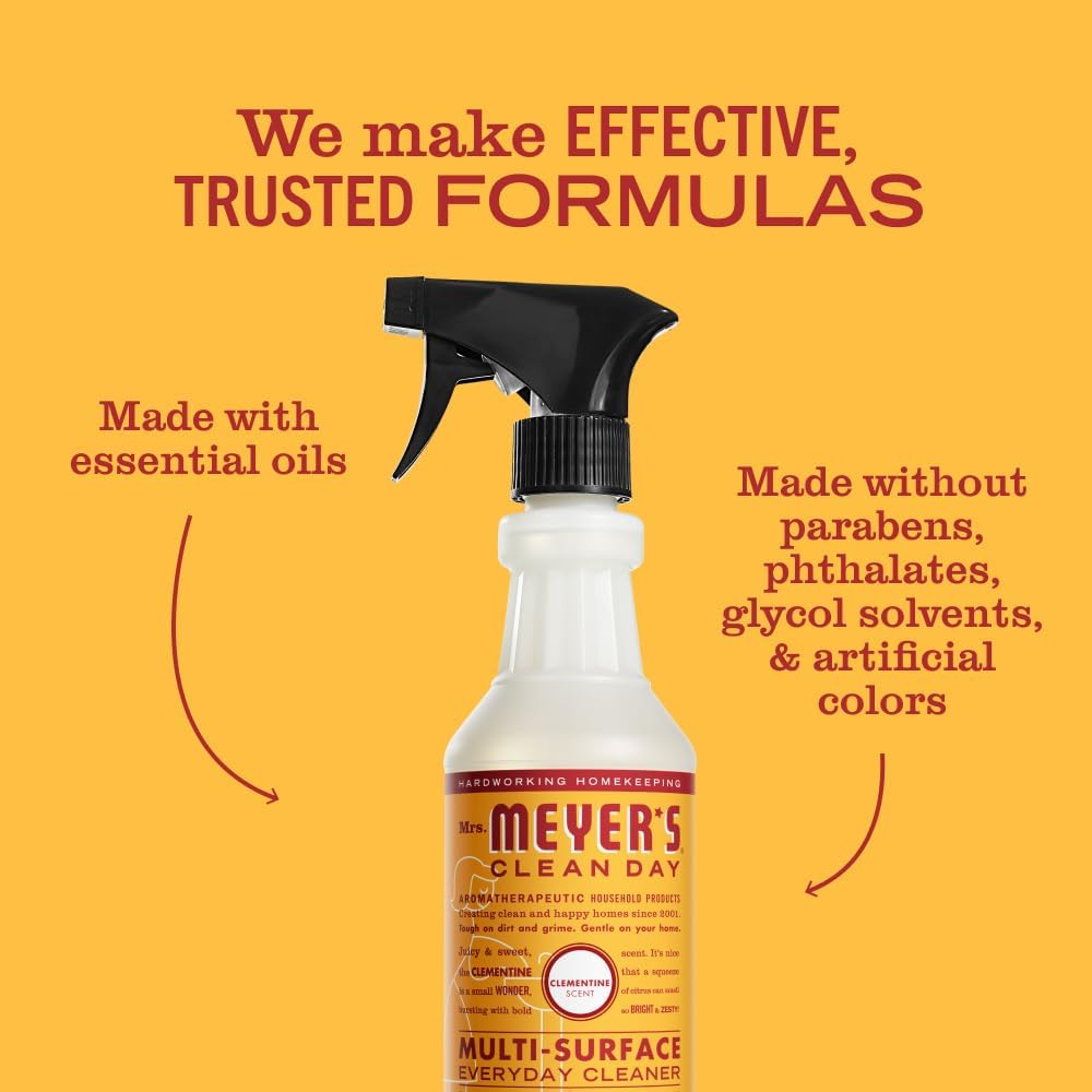 Mrs. MEYER'S CLEAN DAY Multi-Surface Everyday Cleaner, Clementine Scent, 16 Fl Oz Bottle