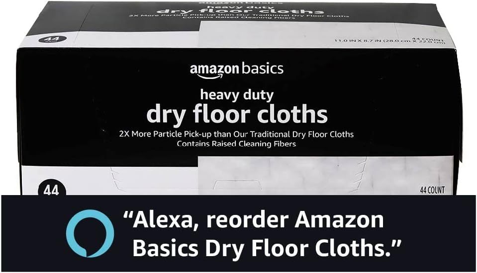 Amazon Basics Wet Mopping Cloth Refills, Floor Cleaning, Fresh Scent, 12 Count (Fits Swiffer Sweeper Mop Heads)