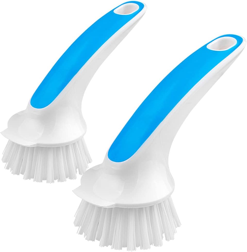 MR.SIGA Pot and Pan Cleaning Brush, Dish Brush for Kitchen, Pack of 2