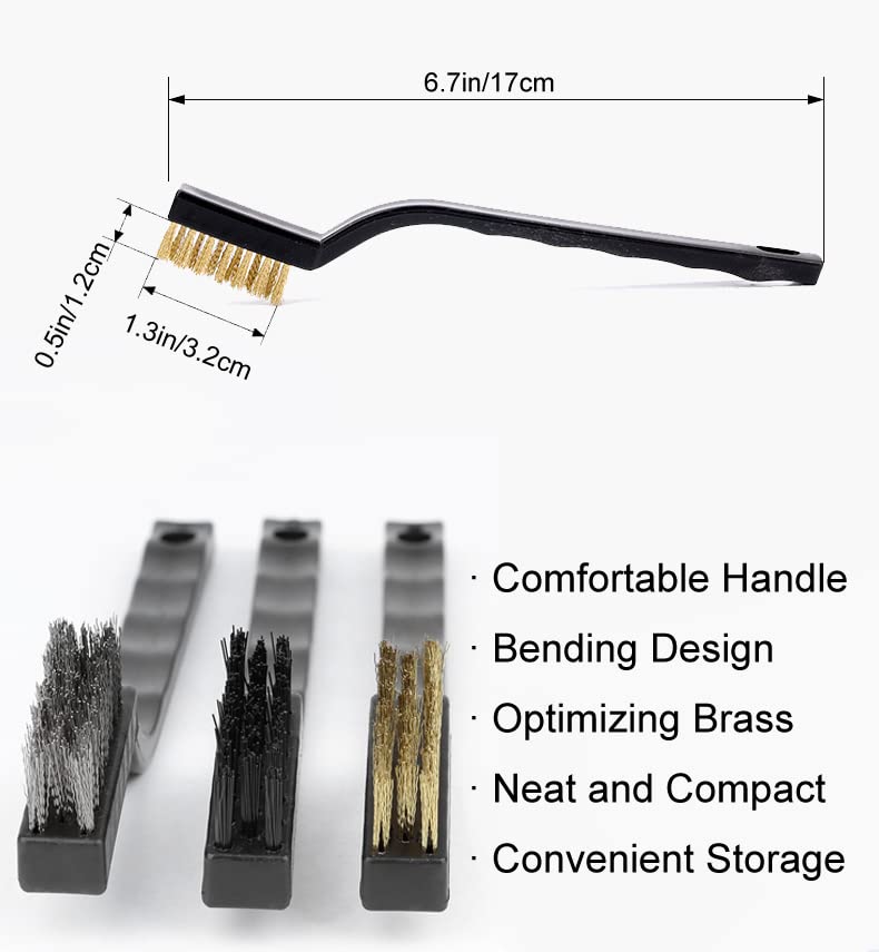 SUJAYU Brass Wire Brush Rust Remover, Small Wire Brush for Cleaning, Paint Stripper for Metal, Wood, Rustoleum Fabric Spray Paint (Brass, 12.00)