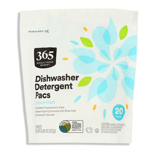 365 by Whole Foods Market Unscented Dish Pacs 20 Count, 8.89 OZ