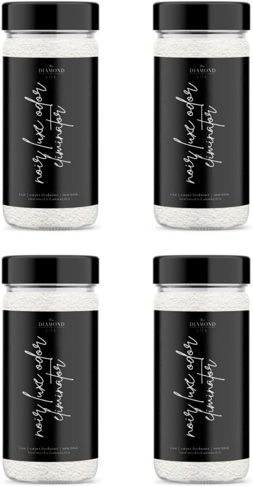 Home Noir Luxe Carpet Deodorizer Powder - Natural Odor Eliminator for Carpet, Upholstery, Pet Urine - Pet-Friendly - Black Plum, Sea Salt & Ozone Scent, Spring Cleaning