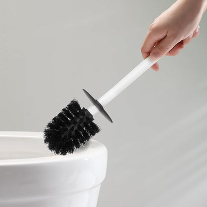 Toilet Brush and Holder Set - Toilet Bowl Brush and Holder with Sturdy Bristles Bathroom Accessories Toilet Cleaner Brush for Bathroom (White)