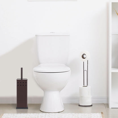 Blue Donuts Toilet Brush and Holder, Toilet Bowl Brush for Bathroom, Toilet Cleaner, Odor Free, Bronze