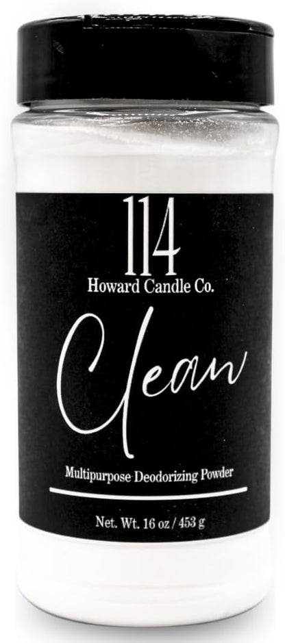 Carpet Deodorizer & Freshener Powder - Upholstery, Couch & Rug Odor Eliminator for Strong Odor & Pet Urine | Baking Soda Formula | Clean Cotton Scent | Safe for Kids & Pets | 1-1-4 Howard Candle Co.