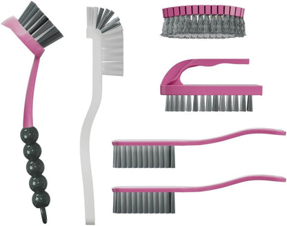 6 PCS Cleaning Brush, Scrub Brush Set for Kitchen and Bathroom Household Use with Various Brushes for Cleaning Dishes, Tiles, Corners and Floors