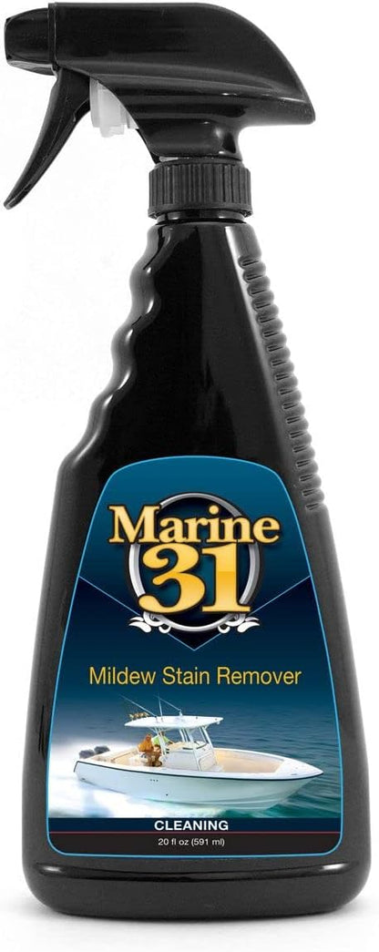 Marine 31 Mildew Stain Remover & Cleaner | Powerful Cleaning Solution for Boats, Homes & Patios | Removes Stubborn Stains from Showers, Vinyl & Fiberglass | Easy to Use | M31-372-128OZ | 128oz Gallon