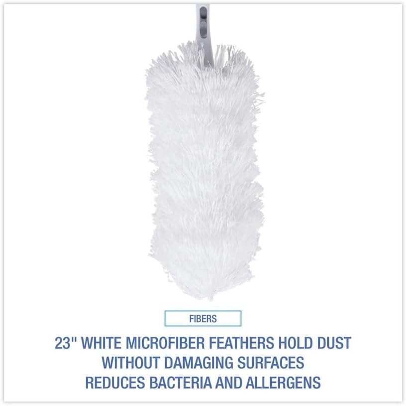 Boardwalk Microfeather Duster, Microfiber Feathers, Washable, 23", White