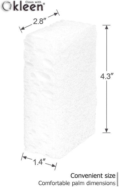 Green Multi Use Scrub Sponge. Made in Europe. 9 Pack, 4.3x2.8x1.4 inches. Odorless Heavy Duty and Non Scratch Fiber. Best, Durable, Delicate, Porous, Non Cellulose Kitchen Sponges and Scrubbers