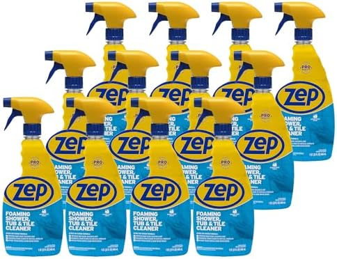 Zep Foaming Shower Tub and Tile Cleaner - 32 oz (Case of 12) ZUPFTT32 - No Scrub Formula, Breaks up Tough Buildup on Contact