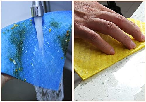 Reusable Cleaning Cellulose Sponge Cloths Absorbent Wipes Clean Kitchen Car Dish Eco-Friendly Dishcloth Hand Towel Auto - 1pack (5pcs)