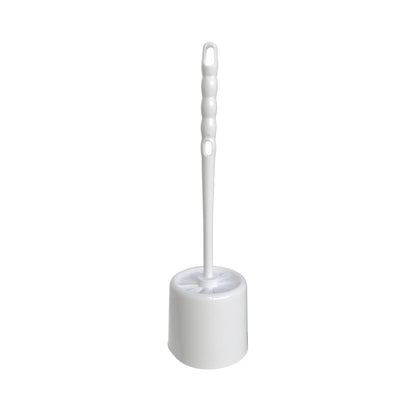 SPARTA 16-Inch Durable Toilet Brush with Storage Holder, Bowl Brush with Caddy with Sturdy Polypropylene Bristles for Effective Cleaning, White Plastic Handle for Secure Grip, White