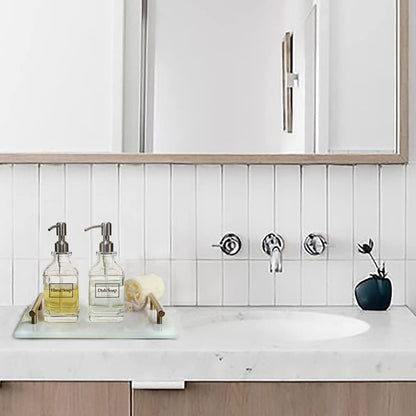 JASAI 2Pack Glass Soap Dispenser with Black Rust Proof Pump, Refillable Dish Soap Dispenser with for Kitchen and Bathroom.