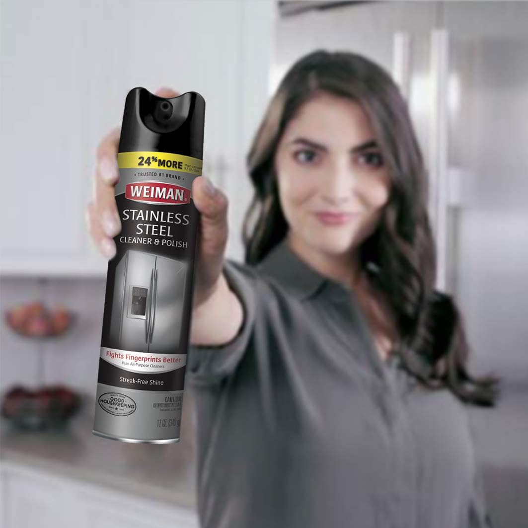 Weiman Stainless Steel Cleaner and Polish Trigger Spray, 12 Fl Oz (Pack of 6)