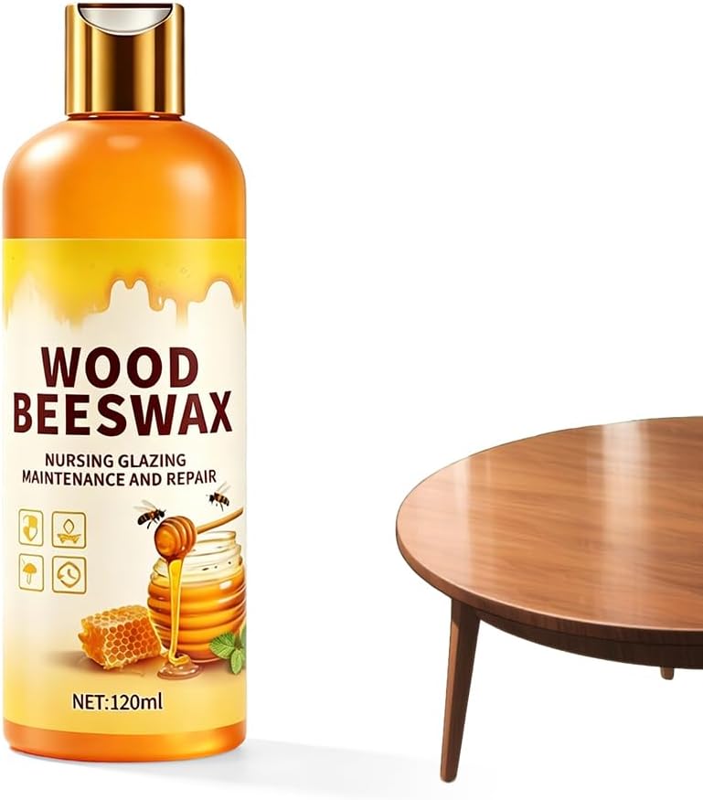 Beeswax Wood Polish, 2026 New Natural Beeswax Furniture Polish and Cleaner Micro Molecularized Essential Oil Spray Furniture Restorer for Floors Cabinets Tables (1PCS 120ML)
