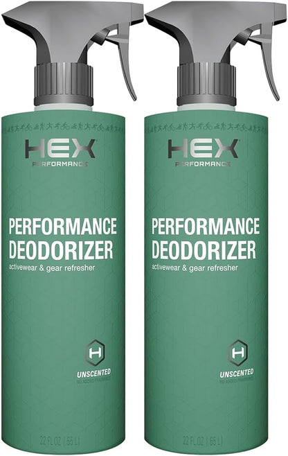 HEX Performance Deodorizing Spray, Fresh, 22oz - Awesome for Shoes, Gear, Activewear & Fabrics, Yoga Mats & Gym Equipment, Carpet, Pets, Odor Eliminator & Fabric Refresher Spray