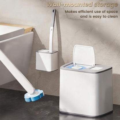 HomeBeyond Disposable Toilet Brush, Toilet Cleaning System with 24pcs Refills Brush, Extended Handle Bowl for Hygienic Bathroom Maintenance, Bathtub