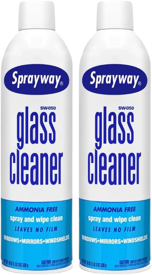 Sprayway Glass Cleaner, SW-050, Ammonia Free, 19 oz Can (2 Pack)