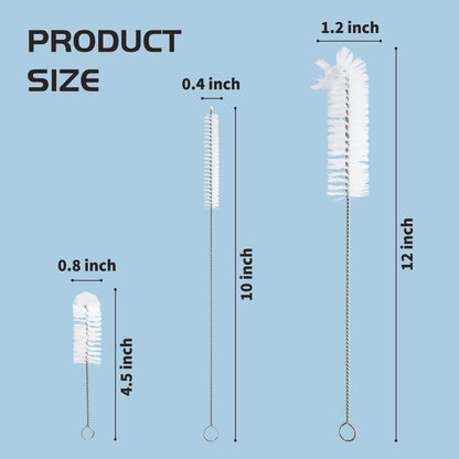 Living and Giving 3Pcs Set of Bottle Brush Flexible Cleaning Brushes Kitchen Nylon Multifunction Clean Brush Set
