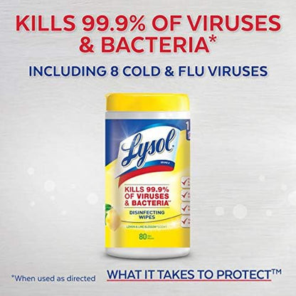 Lysol Disinfecting Wipes - Lemon & Lime Blossom 110 ct (Pack of 2)