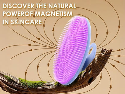 INNERNEED Food-Grade Soft Silicone Body Scrubber Shower Brush Handheld Cleansing Skin Brush, Gentle Exfoliating and Lather Well (Black)