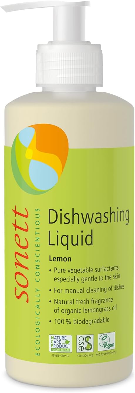 Sonett Organic Dishwashing Liquid Organic 100% Biodegradable Lemon, 34 Fl.Oz (1 Count)
