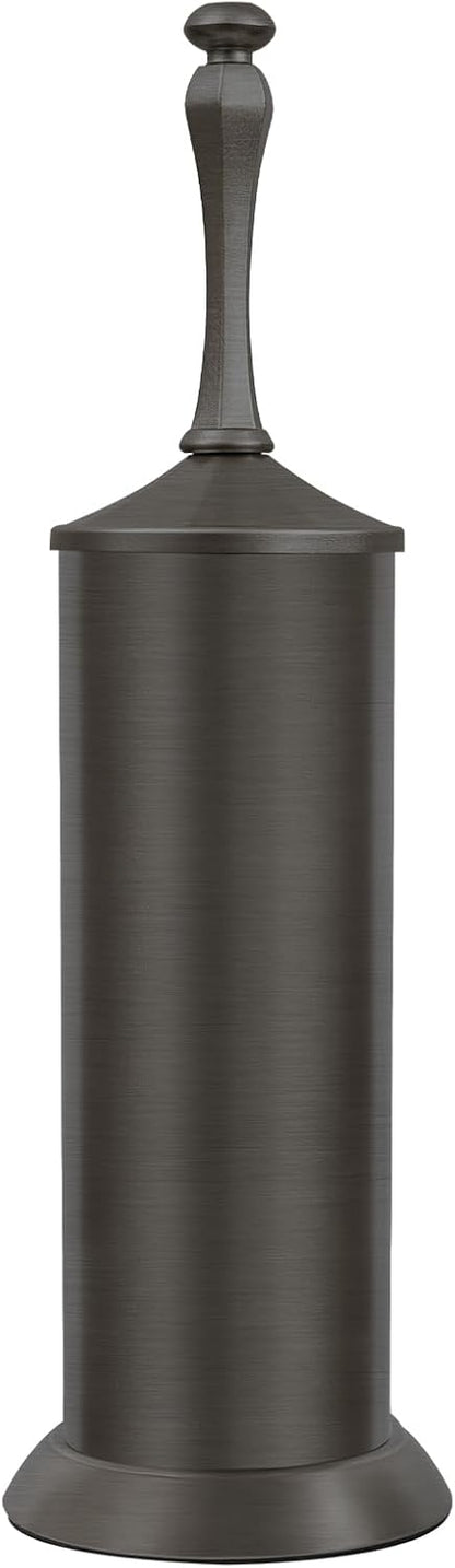 Bronze Toilet Brush and Holder，Extra Long Handled Toilet Brush for Bathroom，Stainless Steel Heavy Duty Toilet Bowl Brush,Deep Cleaning Modern Toilet Cleaner Brush -Space Saving, Covered Brush, Durable