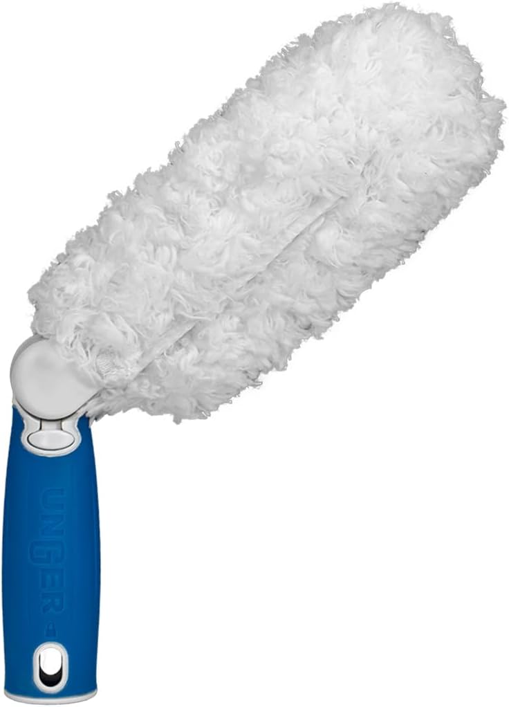 Unger Wide Blind Duster – Adjustable Head Blind Cleaner Duster Tool, Household Ceiling Fan Duster for Dust, Pet Dander, Cobwebs