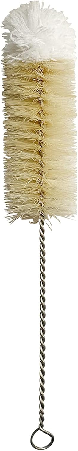 NewFerU Stainless Steel Soda Bottle Cleaning Brush Set in Natural Boar Bristle Wool Tip Long Handle, Flexible Bendable Thick Wire Cleaner for Narrow Neck Water Baby Bottles Straw Pipe Tube Flask (3)