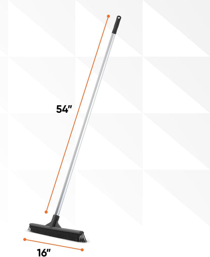Superio 16"" Slim Silicone Salon Broom - Carpet Rake for Liquid, Human Hair, and Pet Hair, and Fur Space Saving and Easy to Wash, 12811274