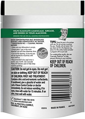 Cascade Platinum Dishwasher Cleaner, 6 count