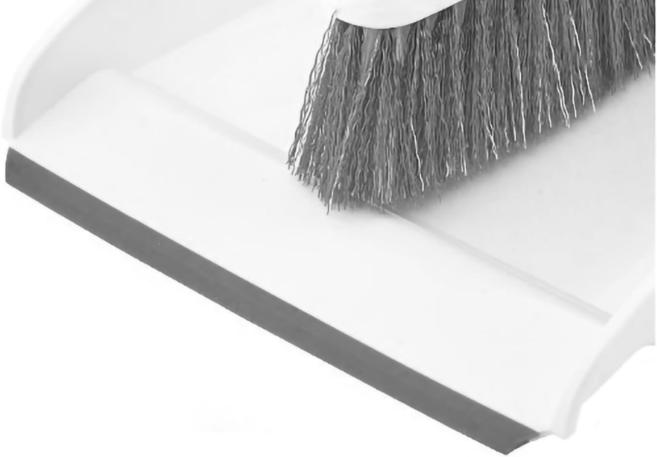 Superio Brush and Dustpan Set, Rubber Edge for Easy Dirt Pickup, Durable Plastic Broom Set with Ergonomic Grip Handle, for Table, Countertop, Desk (1)