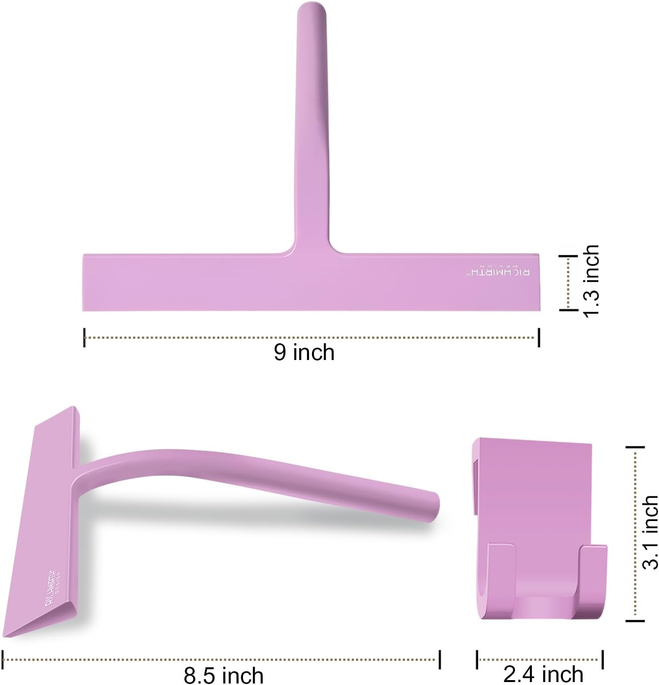 Shower Squeegee for Glass Doors, RICHMIRTH 11" Inch Width Silicone Rubber Blade Squeegee Window Cleaner Tool Squeegee for Shower Glass Doors Bathroom