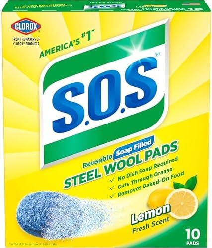 S.O.S Steel Wool Soap Pads, Lemon Fresh, 10 Count