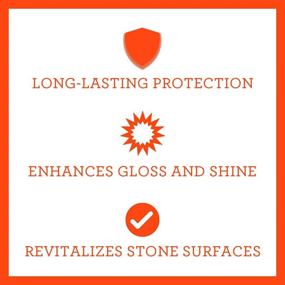 TriNova Granite Sealer & Protector – Best Stone Polish, Protectant & Care Product – Easy Maintenance for Clean Countertop Surface, Marble, Tile – No Streaks, Stains, Haze, or Spots - 18 fl oz