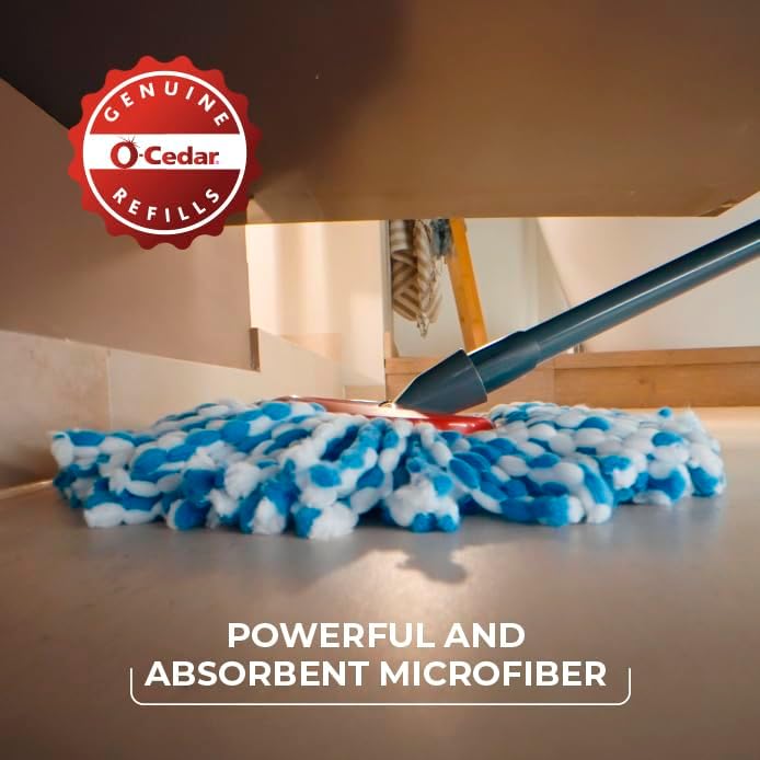 O-Cedar Genuine RinseClean Deep Clean Spin Mop Head Replacement (1-Pack) | 40% More Cleaning Power | Microfiber Refill | Machine Washable | Compatible with O-Cedar EasyWring RinseClean Spin Mop System