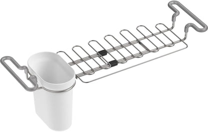 Kohler K-5473-CHR Multi-Purpose Over-The-Sink Drying Rack, Caddy with Kitchen Towel Bar Holder, Soaking Cup. Expandable 14.6" to 17.6", 17.625 x 5 x 5.25, Charcoal