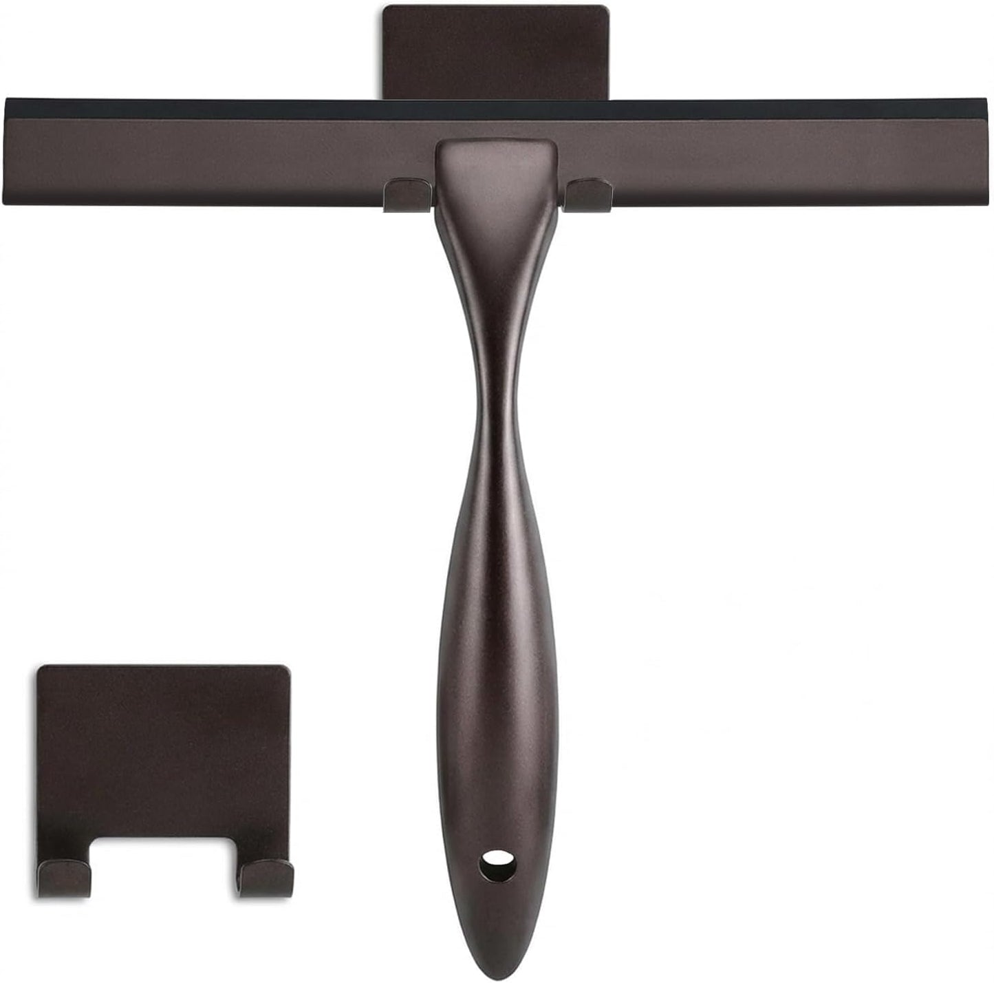 NETANY Shower Squeegee, 14-Inch Matte Black Squeegee, All-Purpose Stainless Steel Squeegee for Bathroom, Shower Doors, Mirrors, Tiles and Car Windows - 100% Streak Free