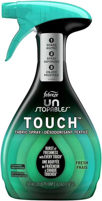 Unstopables Touch Fabric Spray and Odor Fighter, Fresh & Breeze, 16.9 oz, Pack of 2