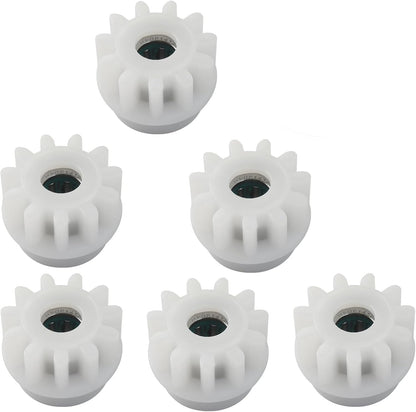 6 Pack Spin Mop Bucket Gear Replacement – Stainless Steel & Plastic White Gears, One Way Clutch Bearing Sprockets for Spin Mop Bucket Repair