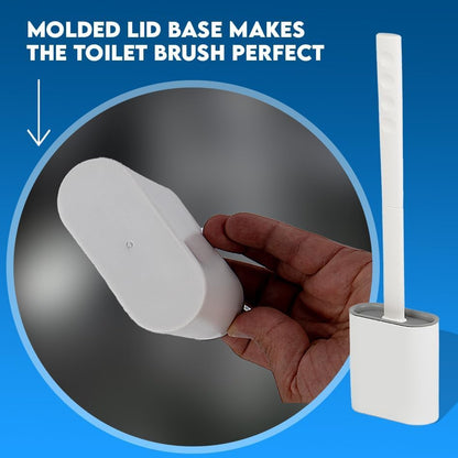 Modern Minimalist Silicone Black Toilet Brush with Holder - Pack of 2 Toilet Bowl Brush Set - Self-Cleaning & Splash-Free, Easy-Rinse Design with Wall Mounted Holder Bathroom Accessory.