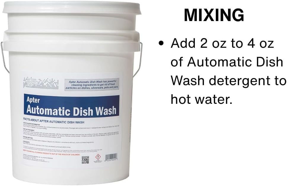 Automatic Dishwasher Detergent | Commercial Grade Liquid Formula for Automatic Dishwashing Machines | Cuts Grease & Dried-On Food | Works in All Temperatures | 5 Gallon