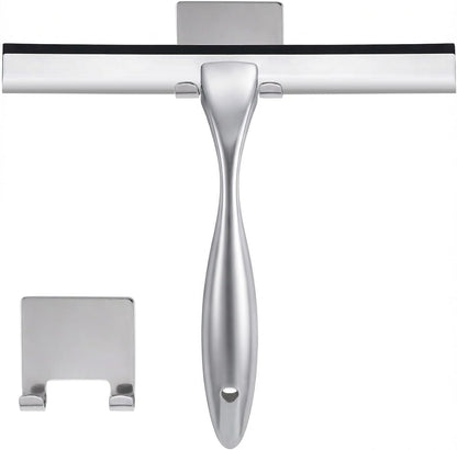 NETANY Shower Squeegee, 14-Inch Matte Black Squeegee, All-Purpose Stainless Steel Squeegee for Bathroom, Shower Doors, Mirrors, Tiles and Car Windows - 100% Streak Free