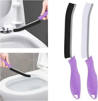 Toilet Brush, 4 Pcs Bathroom Cleaning Brush, Gap Scrub Brush with Hanging Hole, Multifunctional Hard Bristle Crevice Cleaning Brush, Cleaner Tools for Sinks, Tub, Shower, Tile, Toilet Seat (4, Black)