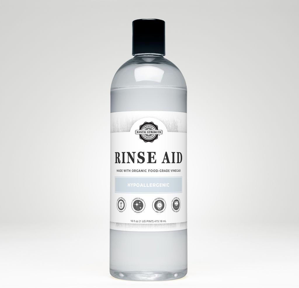Rustic Strength Non Toxic Rinse Aid for Automatic Dishwashers, Unscented, 16 oz