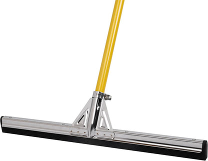 Restaurantware RW Clean 54.3 Inch Non-Slip Handle For Floor Squeegee - Hanging Loop Durable Yellow Iron Handle