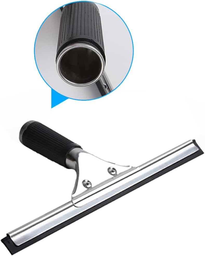 45cm 18in Grip Glass Squeegee for Window Cleaning,Stainless Steel All Purpose Squeegee with Non-Slip Handle for Shower Doors Window Car Mirror Glass (18in/45cm, Black)