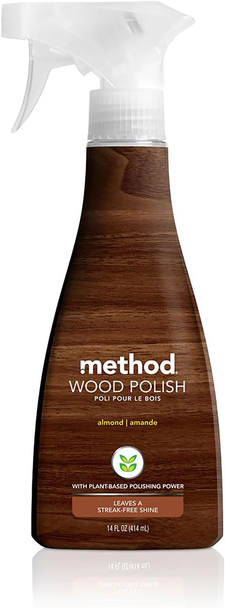 Method Wood Polish, Almond, For Wood Surfaces, Furniture and Cabinets, 14 Ounces (Pack of 1)