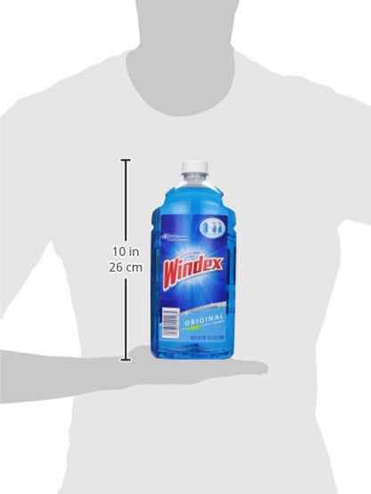 Windex Glass and Window Cleaner Spray Bottle, Packaging Designed to Prevent Leakage and Breaking, Surface Cleaning Spray, Original Blue Scent, 23 Fl Oz
