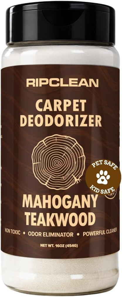 Ripclean Carpet Deodorizer & Freshener Cleaning Powder, Odor Eliminator for Strong Odors & Homes w/Pets, Safe around Kids & Pets, Use on Carpet, Rugs, Upholstery & More (16 Ounce, Lemon)
